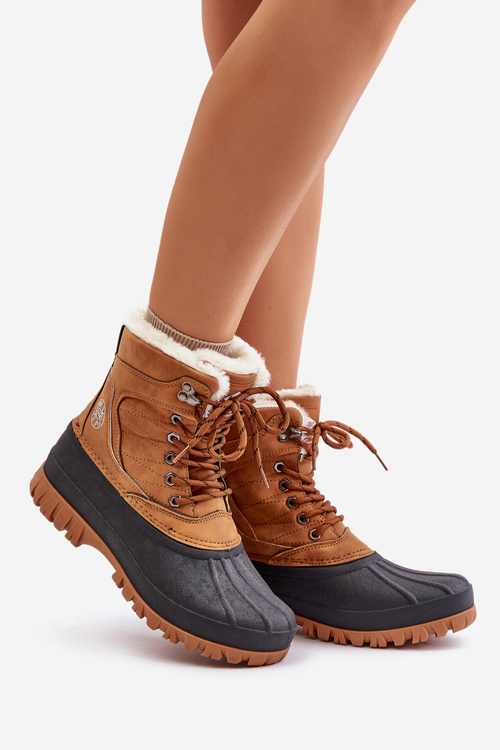 Dámske Snehule Šnurovacie S Kožúškom Lee Cooper LCJ-24-44-2869 Camel