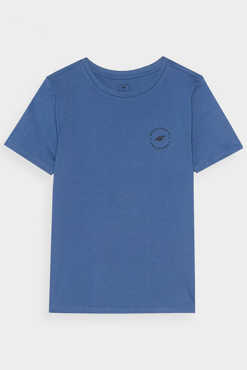 Hladké Bavlnené Tričko Chlapčenské Regular Modré 4FJWAW24TTSHM1859-32S