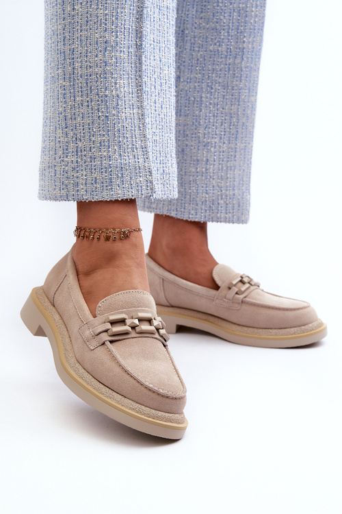 Ženské semišové Moccasins S.Barski HX52-222 BEIGE