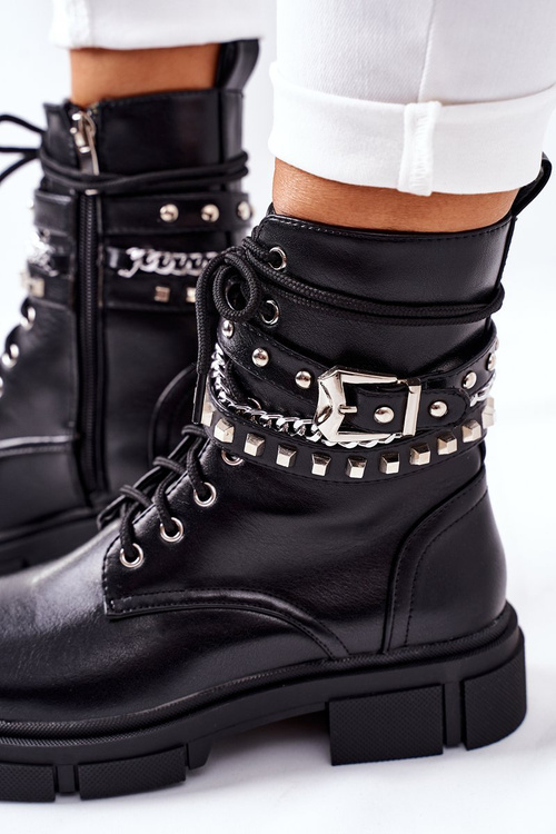 Černé pracovní boty s přezkou Grosstick