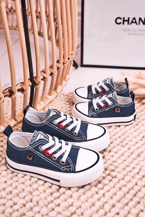 Klasická detská nízka veľká hviezda HH374195 Navy Blue tenisky