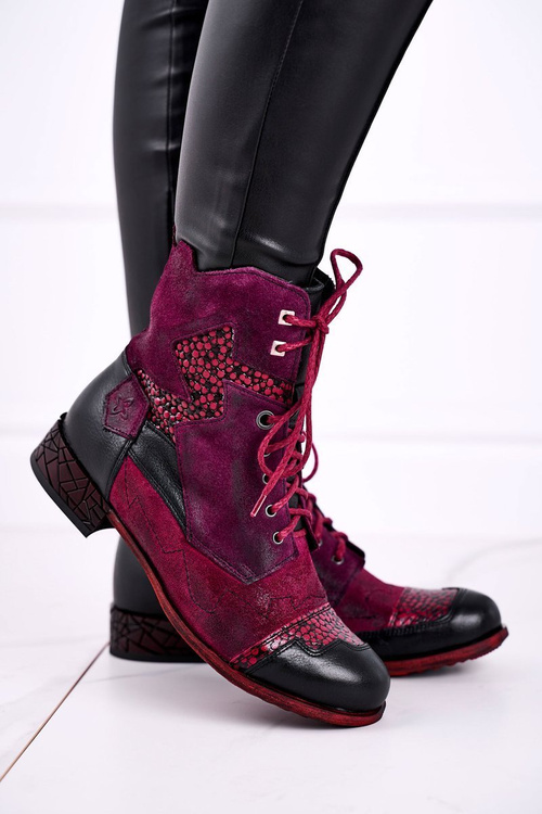 Dámské Boty Maciejka Teplé Kožené fialové 04625-29