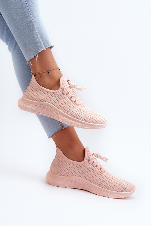 Lehké dámské sportovní boty z látky růžové