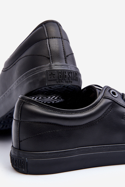 Pánské Tenisky Ze Syntetické Kůže Černé Big Star JJ174234