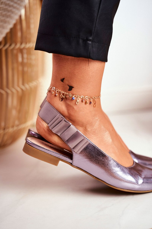 Ženské Sergio Leone Ballerinas Silver Metallic BL615 Lilon