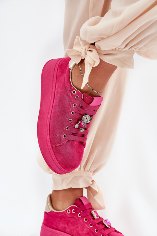 Dámske sneakersy na platforme s medvedíkom Fuchsie Vailina