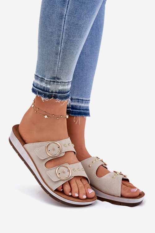 Pohodlné dámské pantofle Inblu béžové CP000054