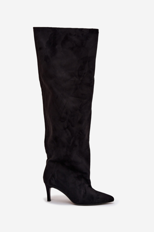 Dámské kozačky na jehlovém podpatku s plnými černé Mavilla