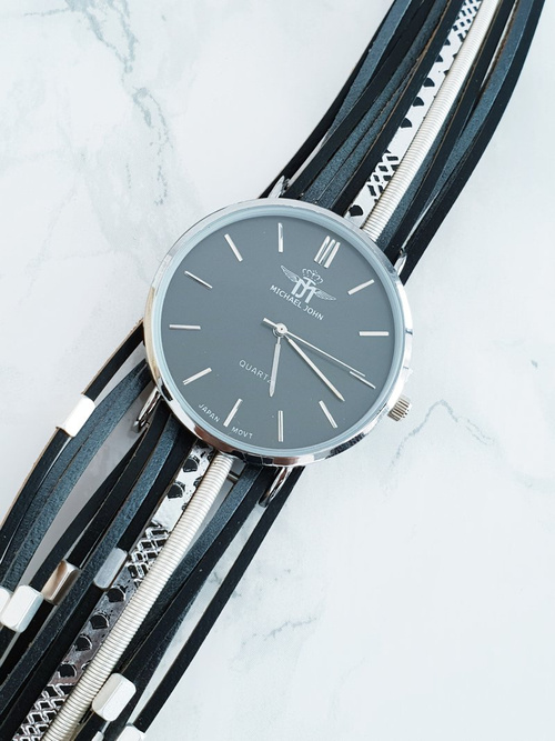 Dámske hodinky Michael John s Pepero Black Strap Black