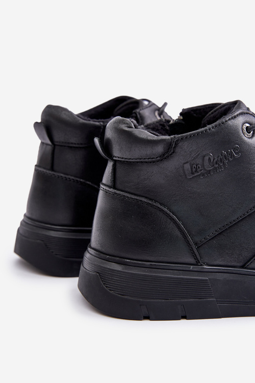 Kožené Zateplené Botky Sneakersy Pánské Lee Cooper Černé LCJ-24-33-2913