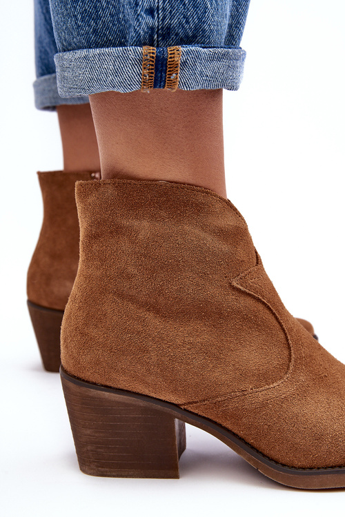 Kůže Boty Cowboy Na Zip D&A SN622-29 Camel