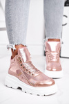 Dámske športové topánky izolované ružové zlaté davan