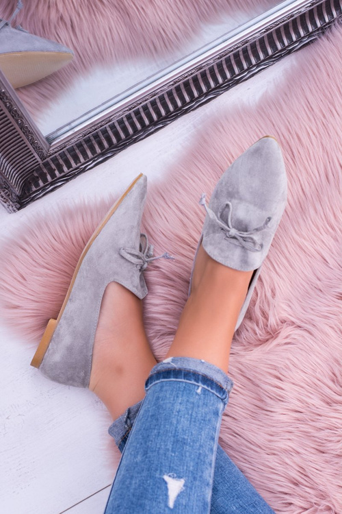 Lu Boo Gray Ballerinas v Spitz Lordy Suede Feliciano