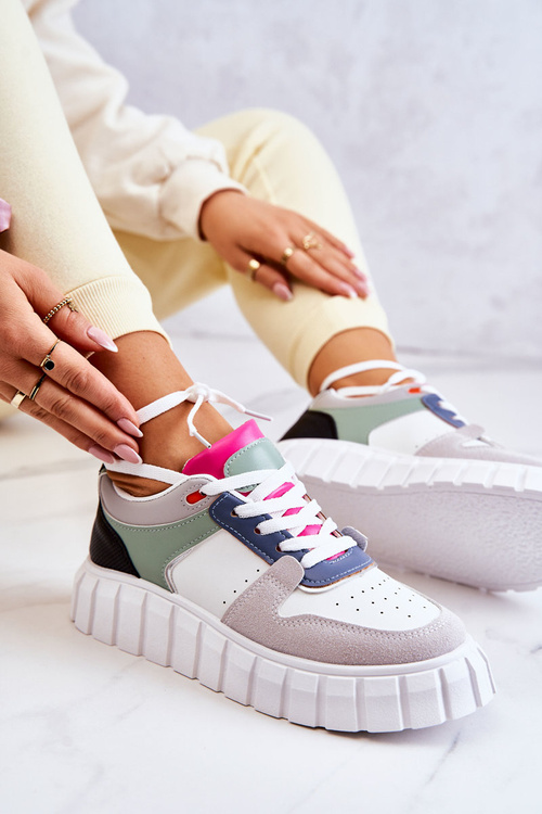 Dámska biela šedá florentská kožená športová topánka