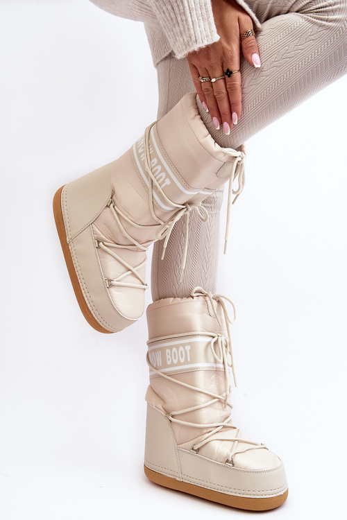 Dámske vysoké snehové topánky béžová venila