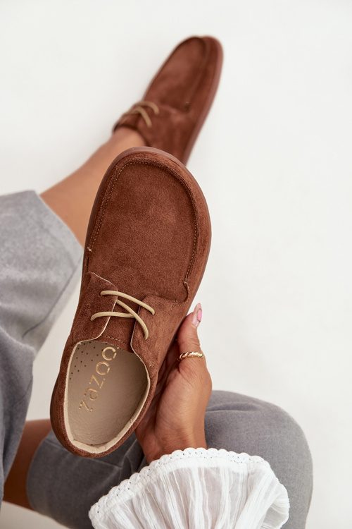 Dámské polobotky typu barefoot z přírodního semiše Zazoo 327 hnědé