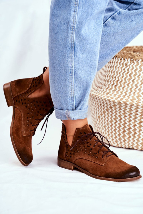 Dámské Kotníkové Boty Kožené Camel Low Meridan