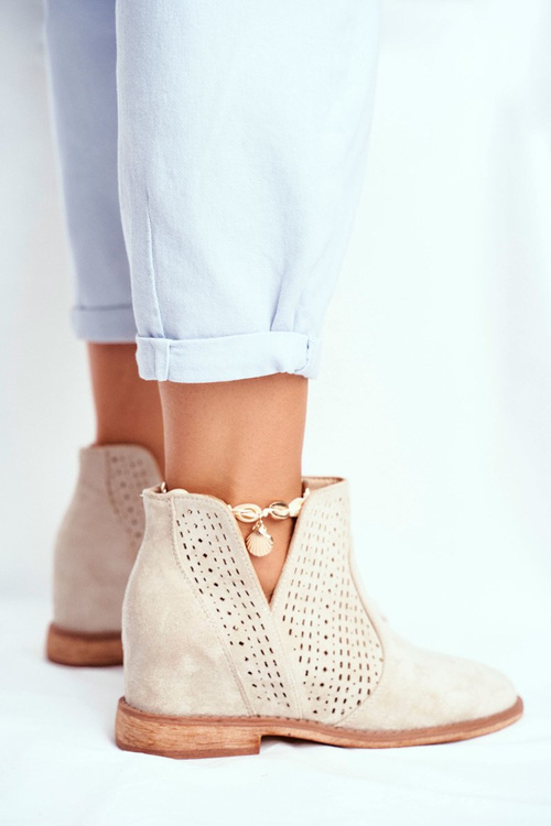 Dámské Kotníkové Boty Semišové Cappuccino Shades