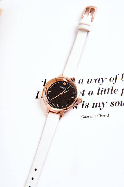 Dámske hodinky na tenkom popruhu ernest biela