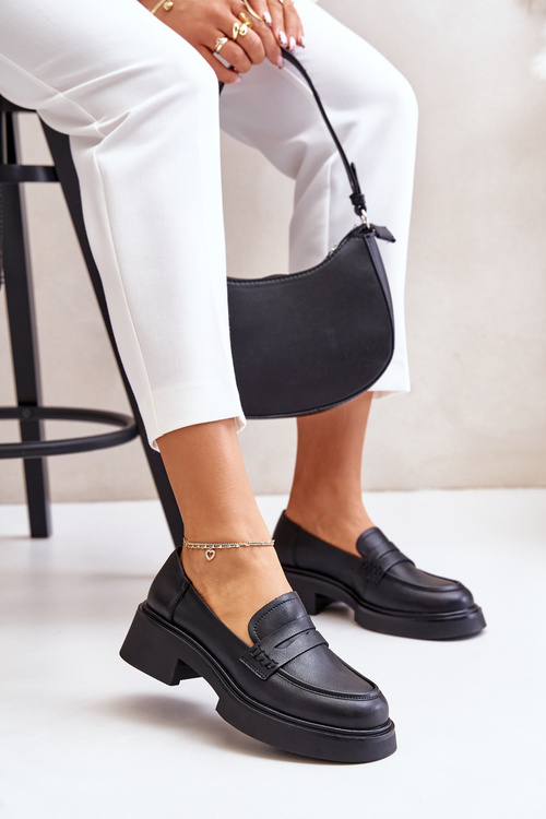 Kožené mokasíny dámske D&A JC42-61 čierne