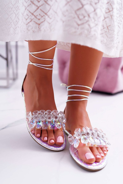 Dámske sandále Lu Boo Silver Madina Crystals