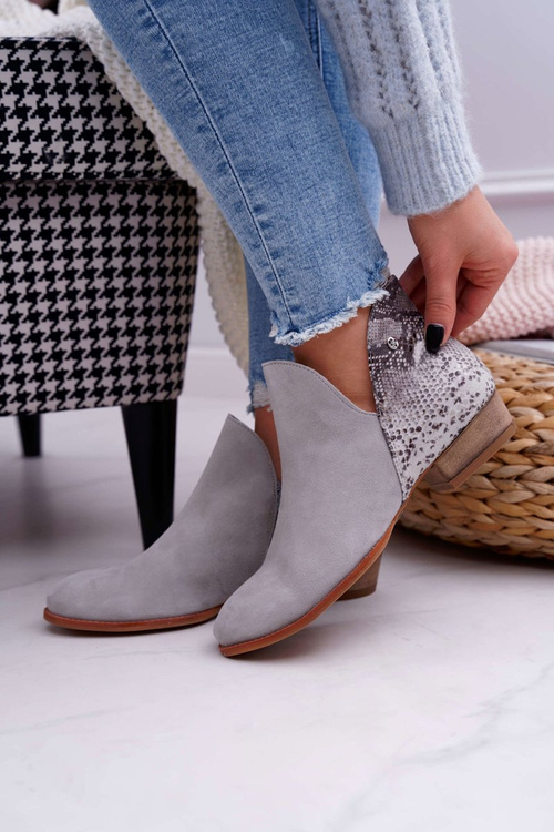 Dámska koža Maciejka Boots Gray 04091-03