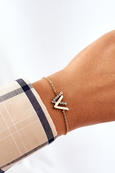 Náramek Na řetízku Se Zirkony Zlatý