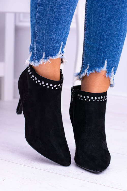 Dámske čierne topánky na pinnity bem