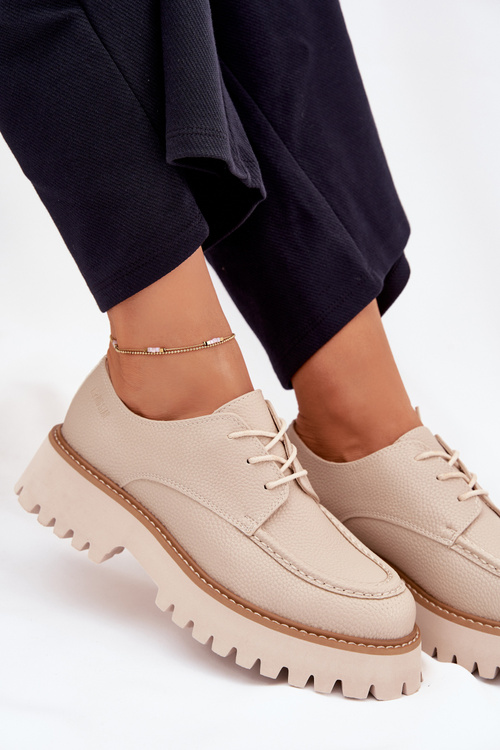 Dámske Mokasíny S Šnurovaním Big Star NN274053 Béžové