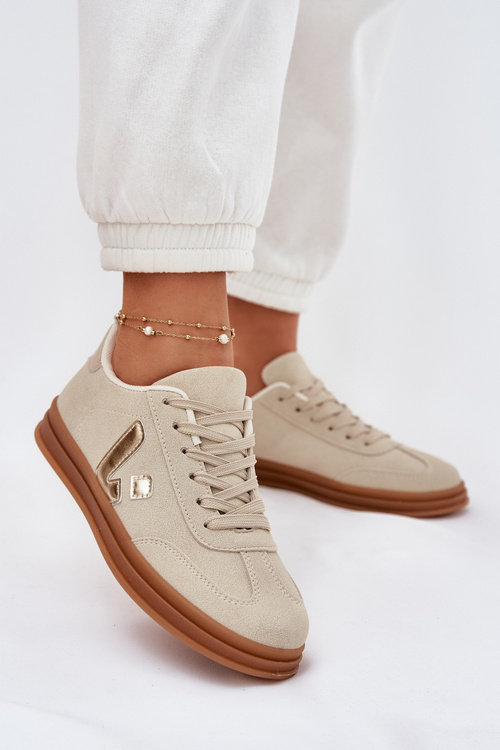 Dámské Sneakersy Eko Velurové Béžové Micca