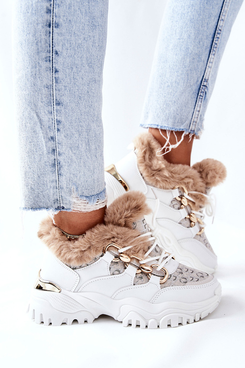 Dámské Zateplené Sportovni Obuv Bílé Heart Beats