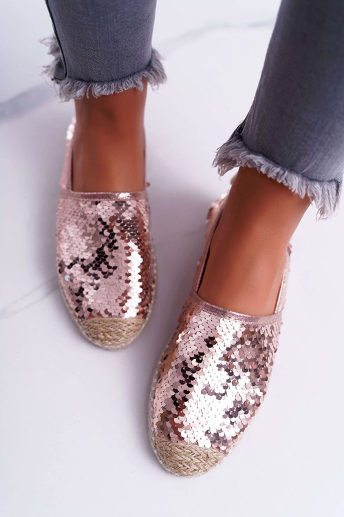 Ženské espadrilles lu boo ružové flitre