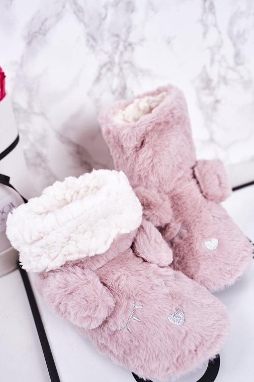 Dětské Pantofle Izolované Z Kůže Práškově Růžová Sleepyhead