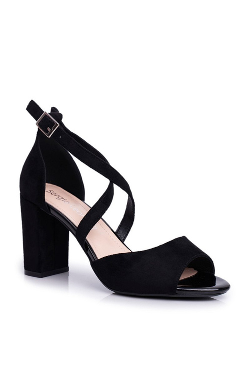 Dámské Sandály Na Podpatku Sergio Leone Černé SK865