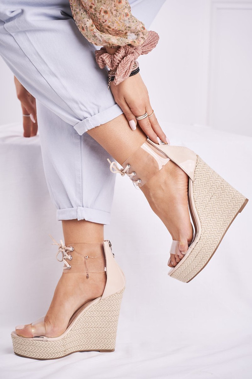 Dámské Sandály Na Klínu Béžové Beautiful Waty