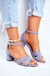 Dámské semišové sandály modré Nela