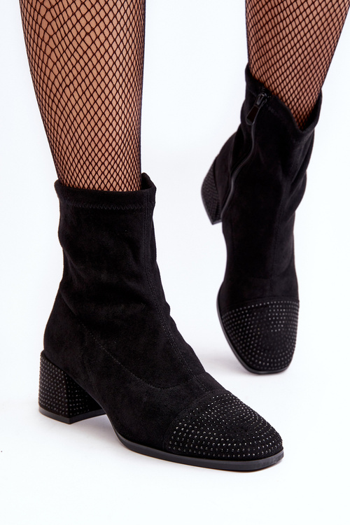 Dámské Nízké Podpatky S Ozdobou Černé Vissias