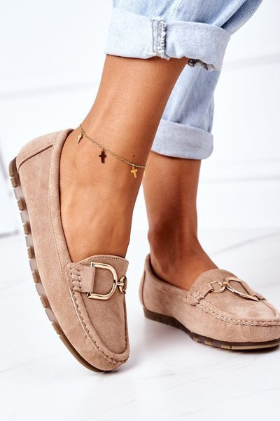 Dámské Semišové Mokasíny Světle Hněde Downtown