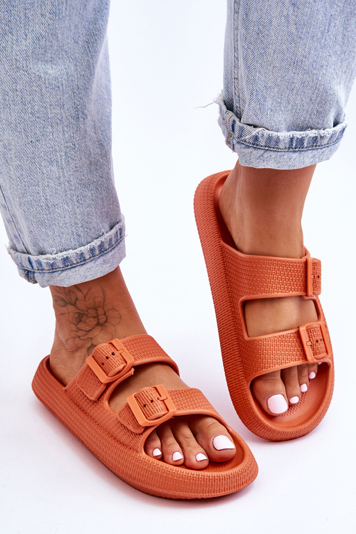 Dámské pěnové sandály s pruhy Orange Sharmen