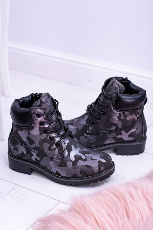 Mládežné čierne topánky Morostyle Trappers