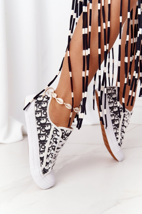 Dámské Kulaté Tenisky Černé-Bílé Day Off