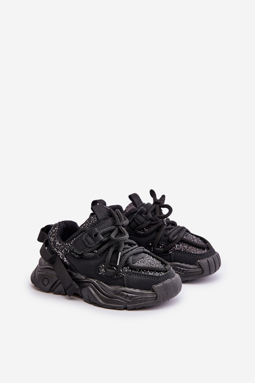 Detské Tenisky Ozdobené Flitrami Čierne Liatoma