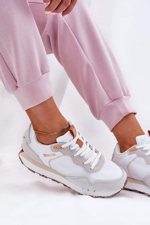 Semišové Ľahké Športové Topánky Pre Ženy Big Star RR274235 HI-POLY SYSTEM Béžové