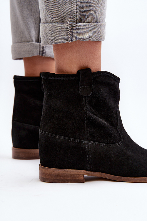 Zazoo 2326 Zamszové Dámske Nazúvacie Čierne Topánky