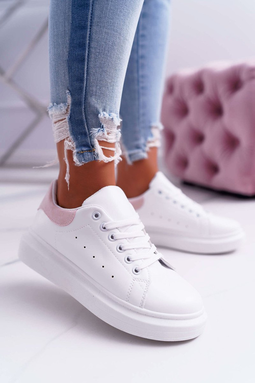 Dámská Sportovní Obuv se silnou Podrážkou Bílé Růžové Skirt