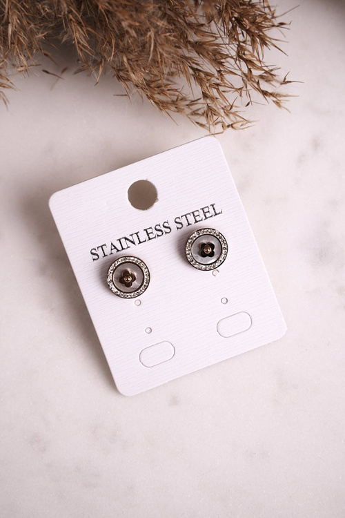 Kruhové náušnice s ďatelinou a ružovým zlatom zirkónov