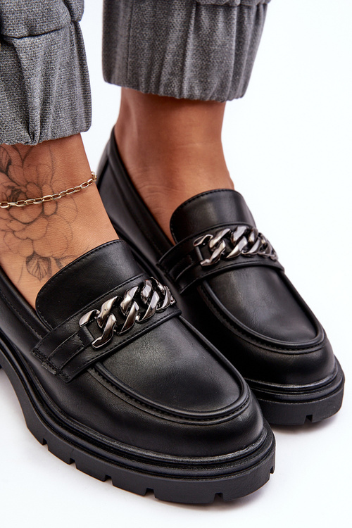 Dámske kožené topánky s nízkym obsahom, čierna blimma