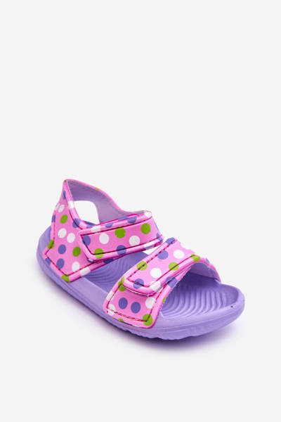 Penové detské ľahké sandále s fialovými a ružovými vzormi Malaga