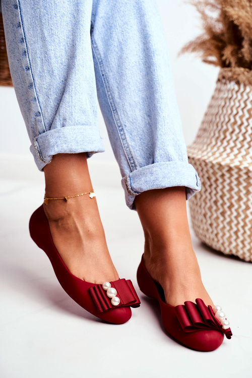 Červené Joleen bows gumové baleríny