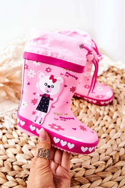 Detské gumové galoshes Pink medvedíka zinstina